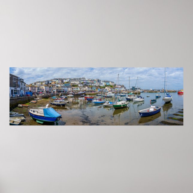 Poster Brixham Harbour Panorama (Frente)