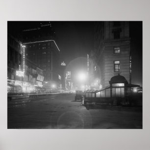 Poster Broadway à Noite, 1910. Foto Antiga