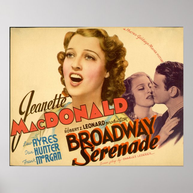 Poster Broadway Serenade ~ Jeanette Mac Donald (Frente)