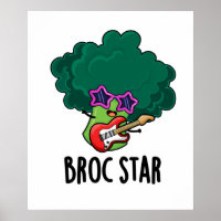 Broc Star Funny Brocolli Rock Star PUn