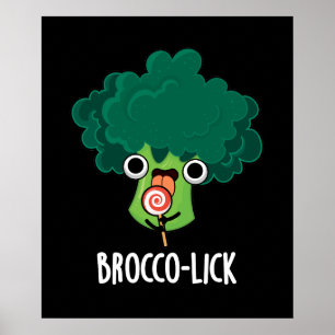 Poster Brocco lambk Funny Veggie Broccoli Pun Dark BG