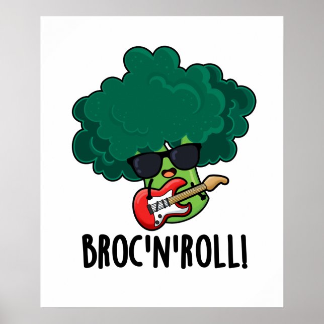 Poster Brock n Roll Funny Veggie Broccoli Pun (Frente)