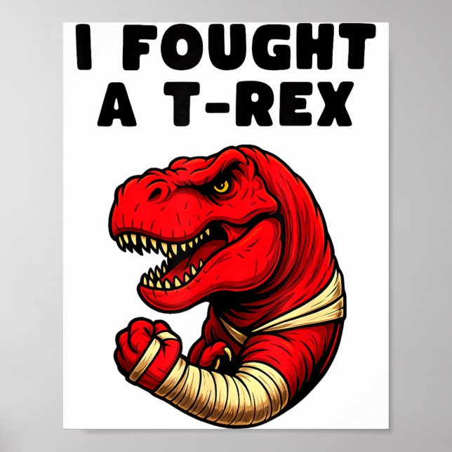 Poster Broken Arm Recovery T-rex Kids Boys Dinosaur  (Frente)