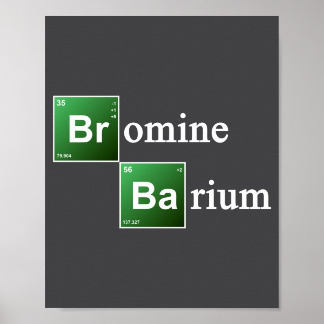 Poster Bromine And Barium Periodic Table Chemistry Elemen (Frente)