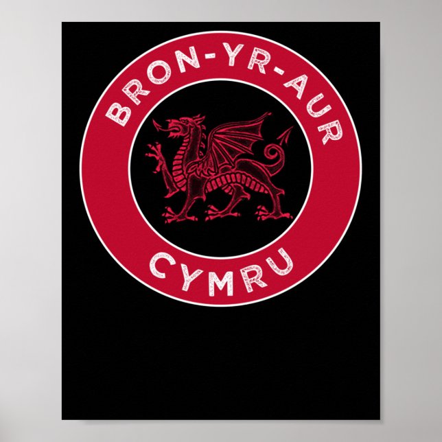 Poster Bron-yr-aur Welsh Place Names Cymru Sticker (Frente)