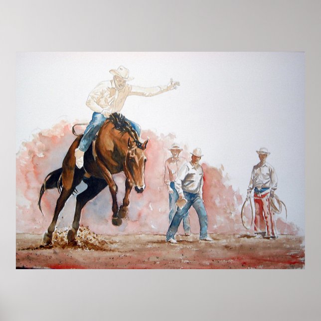 Poster Bronc Riding Cowboy (Frente)