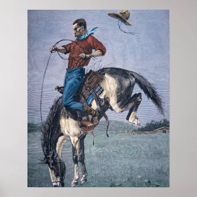 Pôster Bronco-Buster (gravação colorida) (Frente)