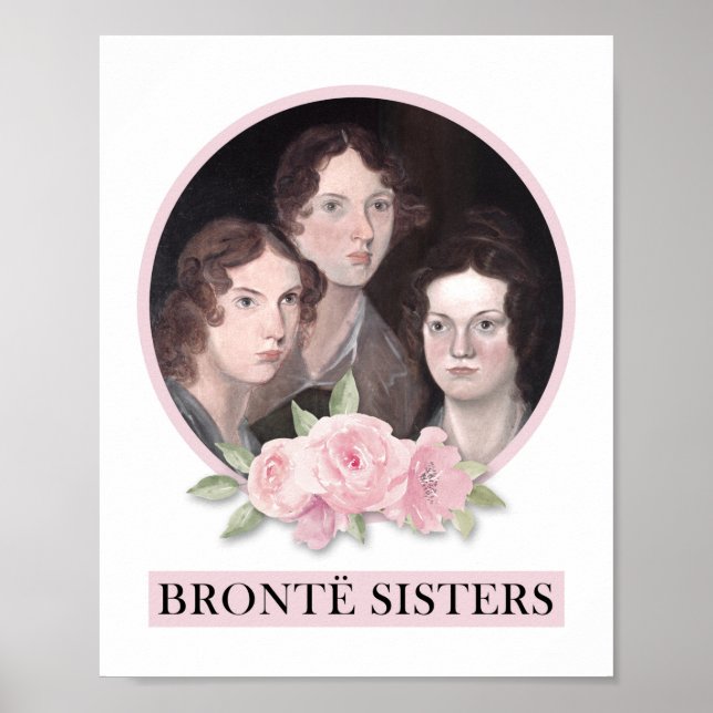 Poster Bronte Sisters Portrait with Pink Roses (Frente)