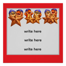 Pôster Bronze achievement poster, customisable star rewar