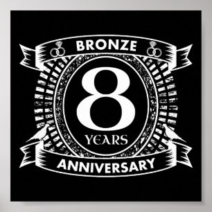 Poster Bronze de aniversário de casamento
