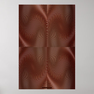 Poster Bronze Metal on Red Optical Illusion Wall Art Lge