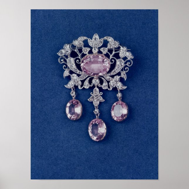 Poster Brooch em forma de flor, c.1780 (Frente)