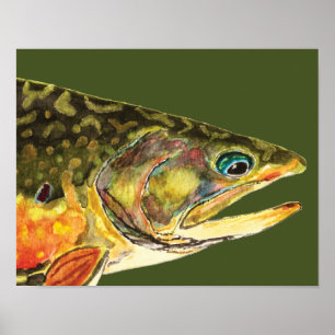 Pôster Brook Trout Fisherman