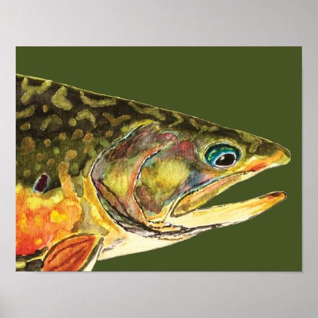 Pôster Brook Trout Fisherman (Frente)