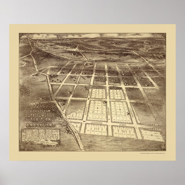 Pôster Brookland, DC Panorâmica - 1895 (Frente)