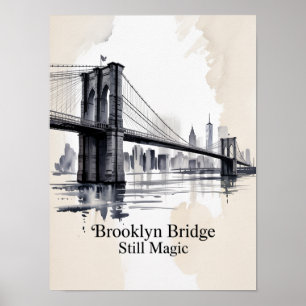 Poster Brooklyn Bridge Ainda Mágico Tinta