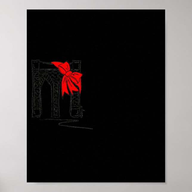 Poster Brooklyn Bridge New York City Nyc Christmas T Shir (Frente)