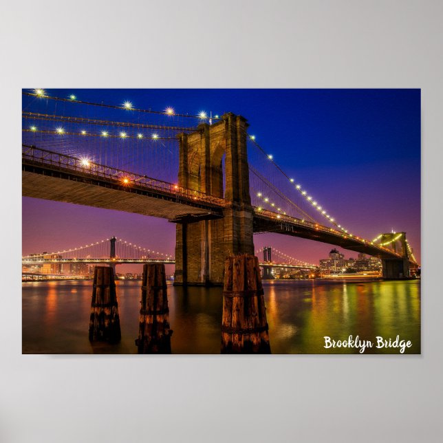 Poster Brooklyn Bridge Night Lights (Frente)