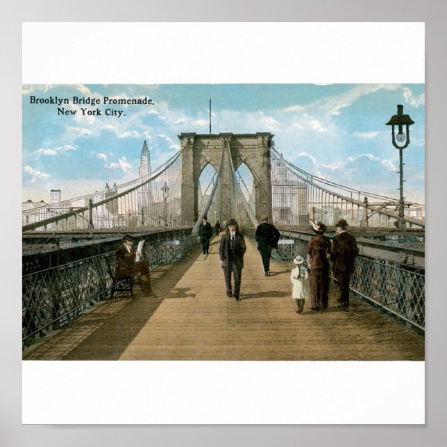 Poster Brooklyn Bridge Promenade, Nova Iorque (Frente)