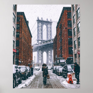 Poster Brooklyn Bridget, Nova York em neve