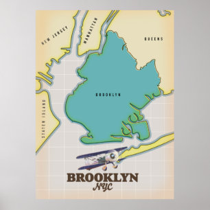 Poster Brooklyn New York Map