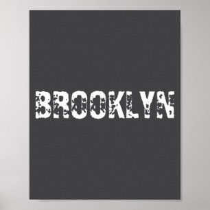 Poster Brooklyn Nova York Cidade Nyc Texto Branco Nostálg
