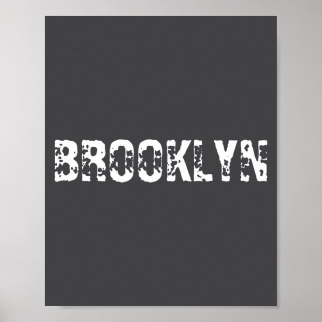 Poster Brooklyn Nova York Cidade Nyc Texto Branco Nostálg (Frente)