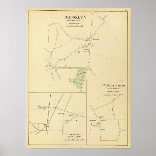 Poster Brooklyn, Plainfield, Windham Center (Frente)