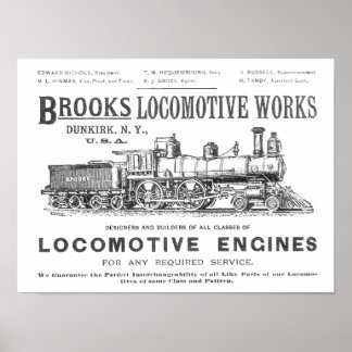 Poster Brooks Steam Locomotive Works 1890 Poster-2