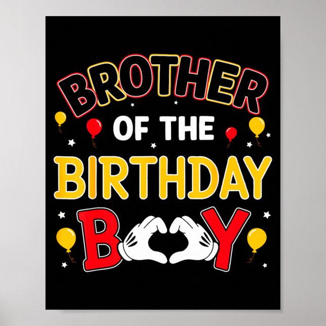 Poster Brother Of The Birthday Boy Matching Family Birthd (Frente)