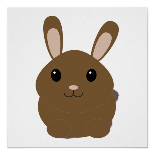Pôster Brown Cartoon Bunny (Frente)