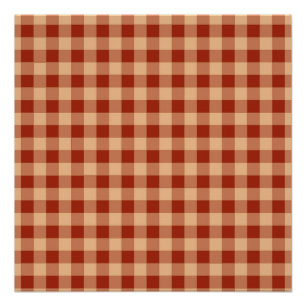 Pôster Brown Checkered Gingham Pattern
