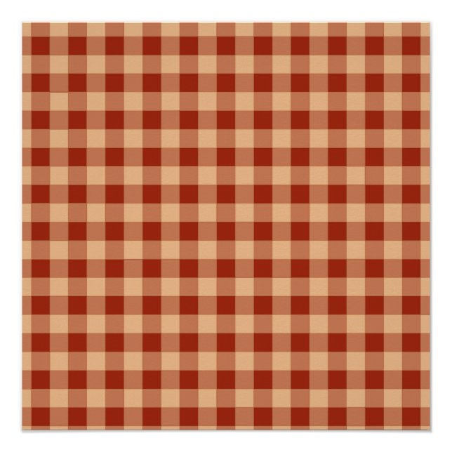 Pôster Brown Checkered Gingham Pattern (Frente)