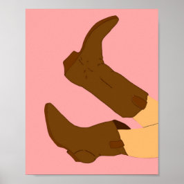 Poster Brown Cowboy Boots