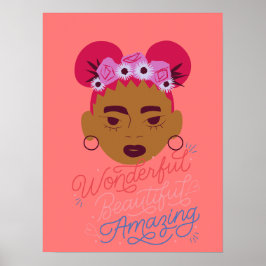 Poster Brown Girl Aestic Wall Art for Girls, Adolescentes