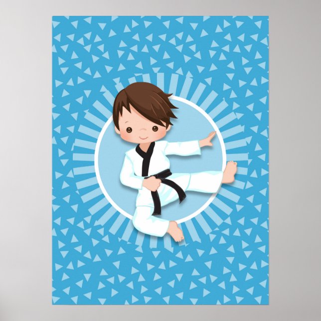 Poster Brown Hair Karate Boy Judo Marcial Artes (Frente)