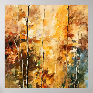 Poster Brown Leaf Nature Serenity Abstrato Art