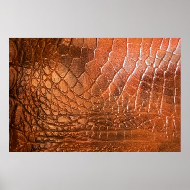 Poster Brown leather with a pattern in the form of a scal (Frente)