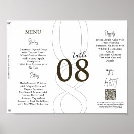 Poster Brown Simple Modern Tri-Fold Wedding Menu