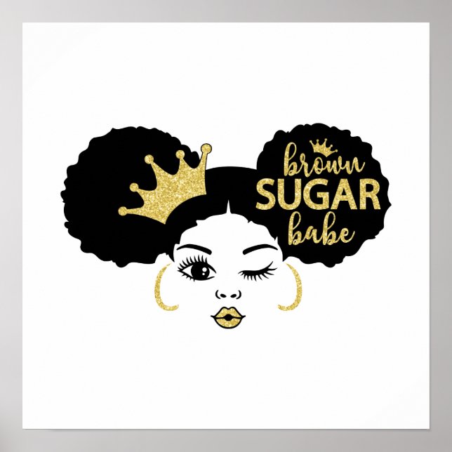 Poster Brown Sugar Babe in Black and Gold (Frente)
