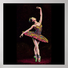 Poster Brown Tutu Ballerina Puzzle – Stunning Dance Art w