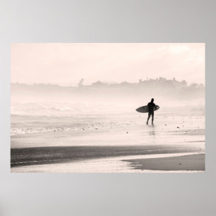 POSTER BROWN WOODEN DOCK IN FORNT BODY OF WATER