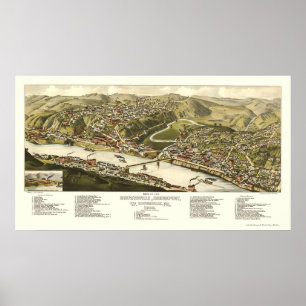 Pôster Brownsville, PA Panorâmica - 1883