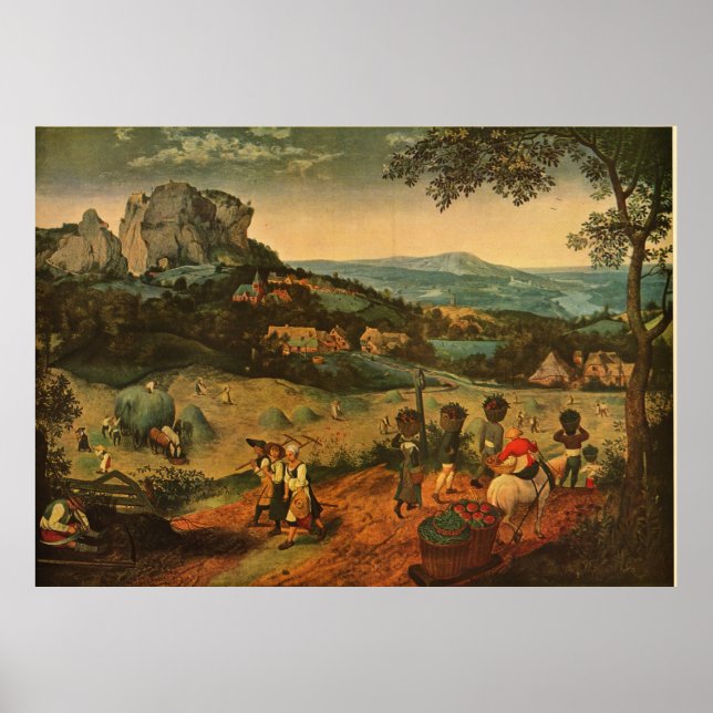 Pôster Bruegel de Pieter Bruegel's The Hay Harvest - 1565 (Frente)