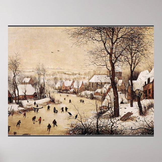 Poster Bruegel, o Velho, Paisagem de Inverno, belas artes (Frente)