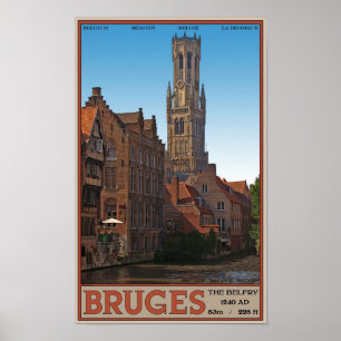 Pôster Bruges - a torre de sino