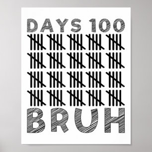 Poster Bruh 100º Dia Da Escola 100 Dias De Crianças Escol
