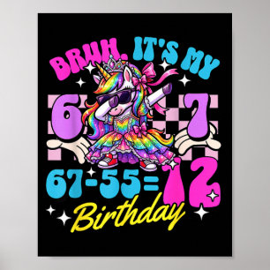 Poster Bruh 67-5512 12º Aniversário Princesa Unicórnio Me