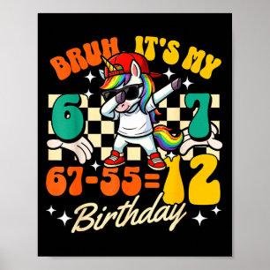 Poster Bruh 67-5512 12º Aniversário Unicórnio Legal Dabbi