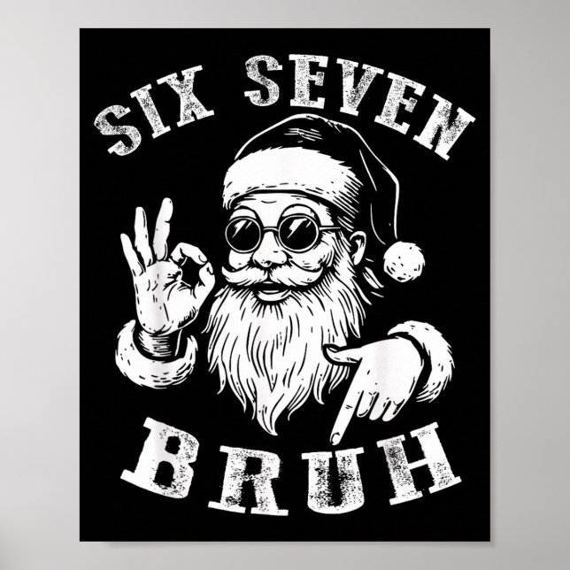 Poster Bruh 67 Christmas Santa Six Seven 6 7 Boys Christm (Frente)